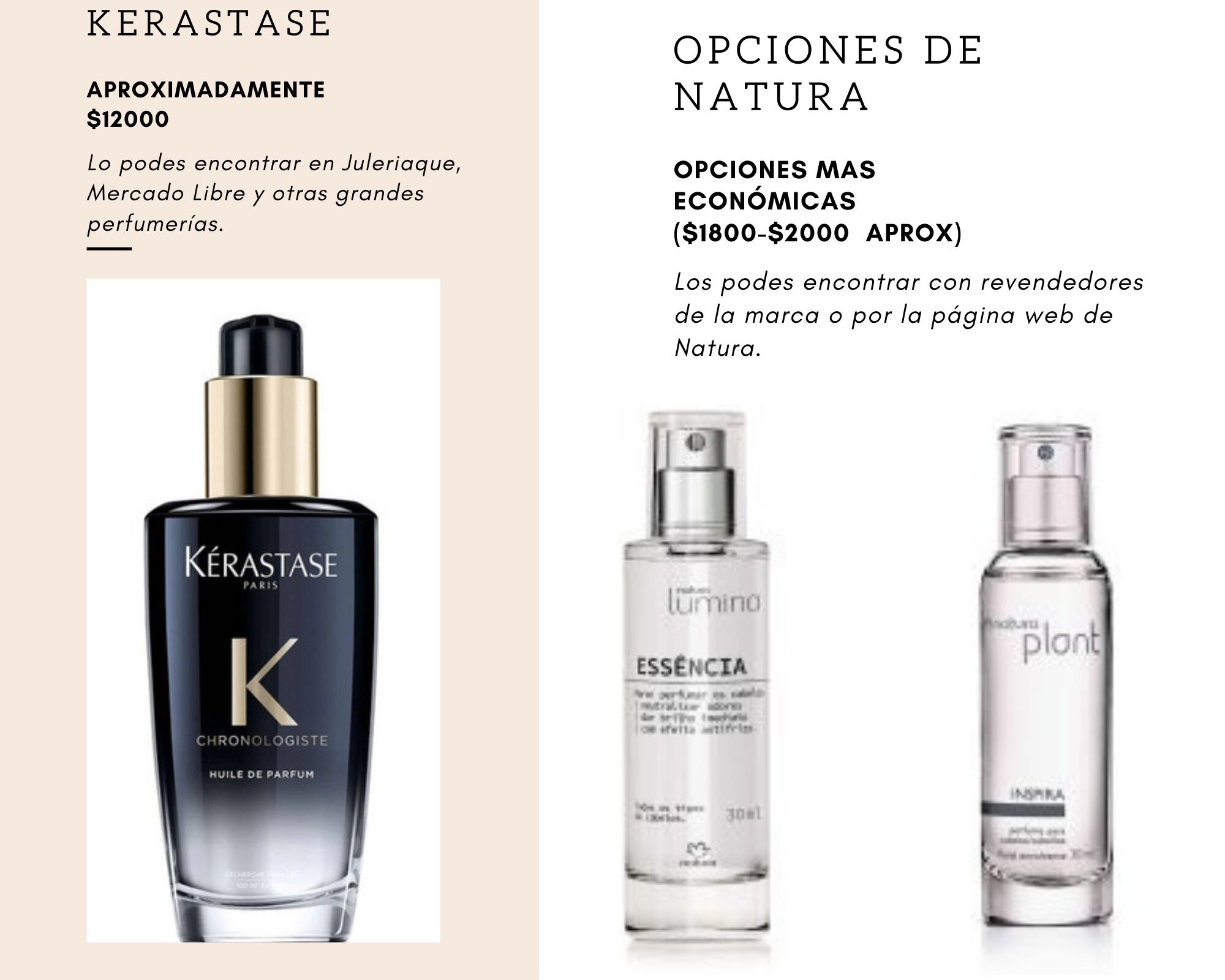 Opciones de los perfumes para el cabello que podemos encontrar en el mercado.