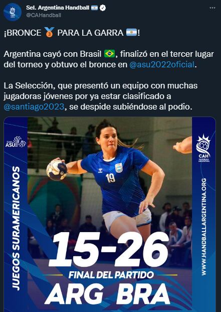 La Selección femenina de Handball obtuvo el bronce