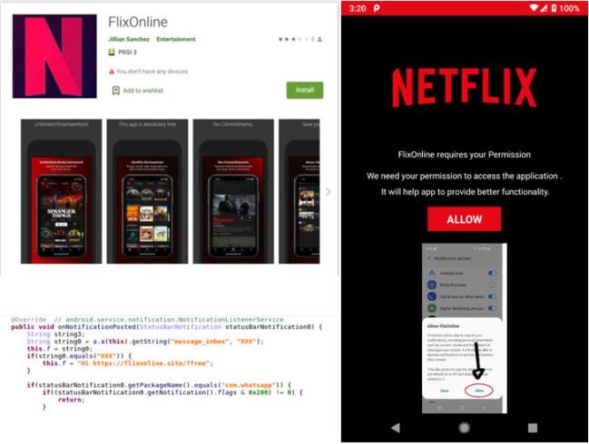 El malware se promocionaba como una aplicación para ver "Netflix Premium Gratuito" en todos los dispositivos.