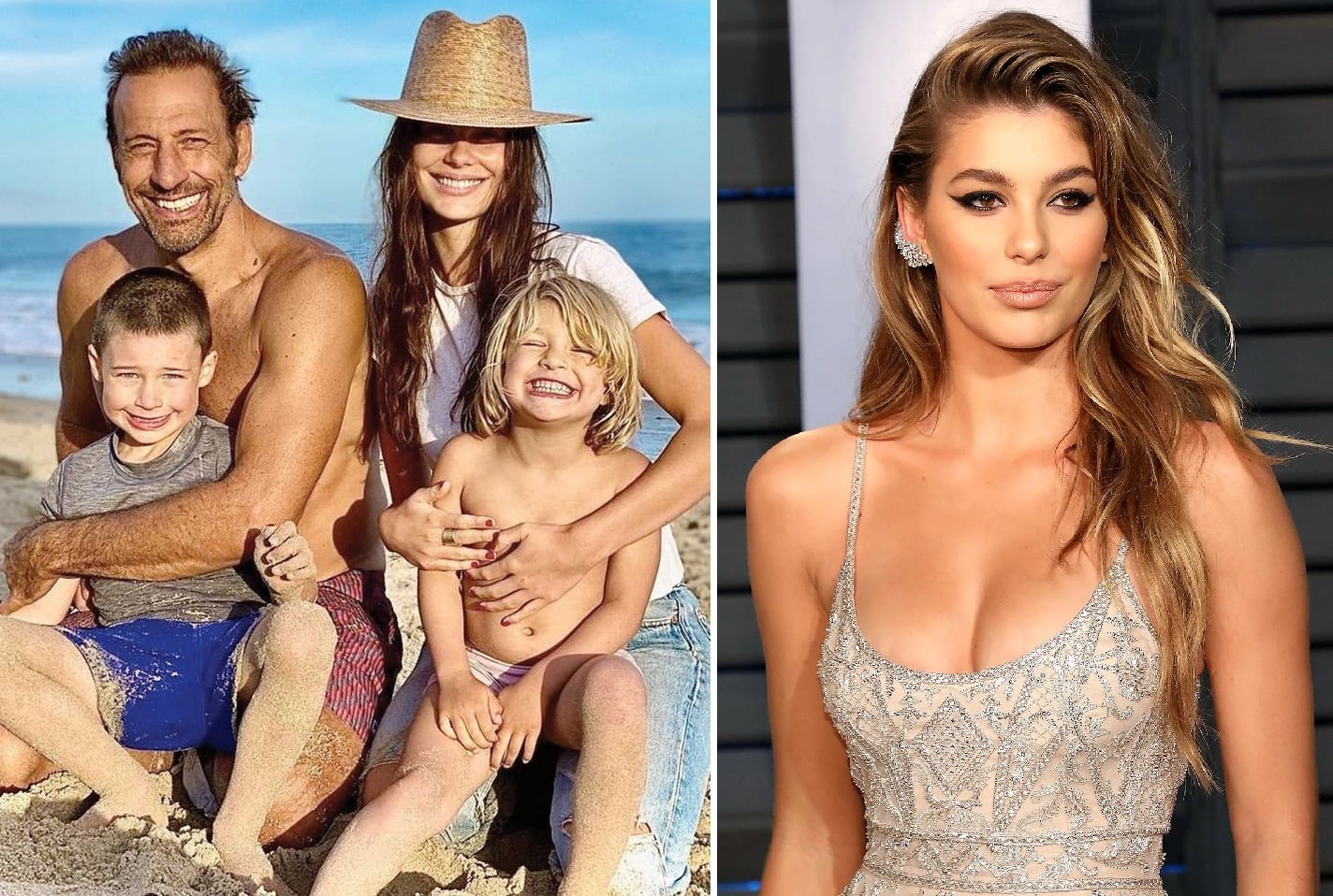 El mendocino Máximo Morrone y sus tres hijos, entre ellos, la modelo Camila (Foto archivo)