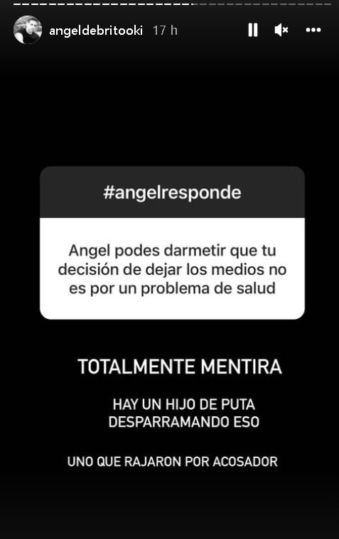 La furia de Ángel de Brito contra un rumor sobre su salud