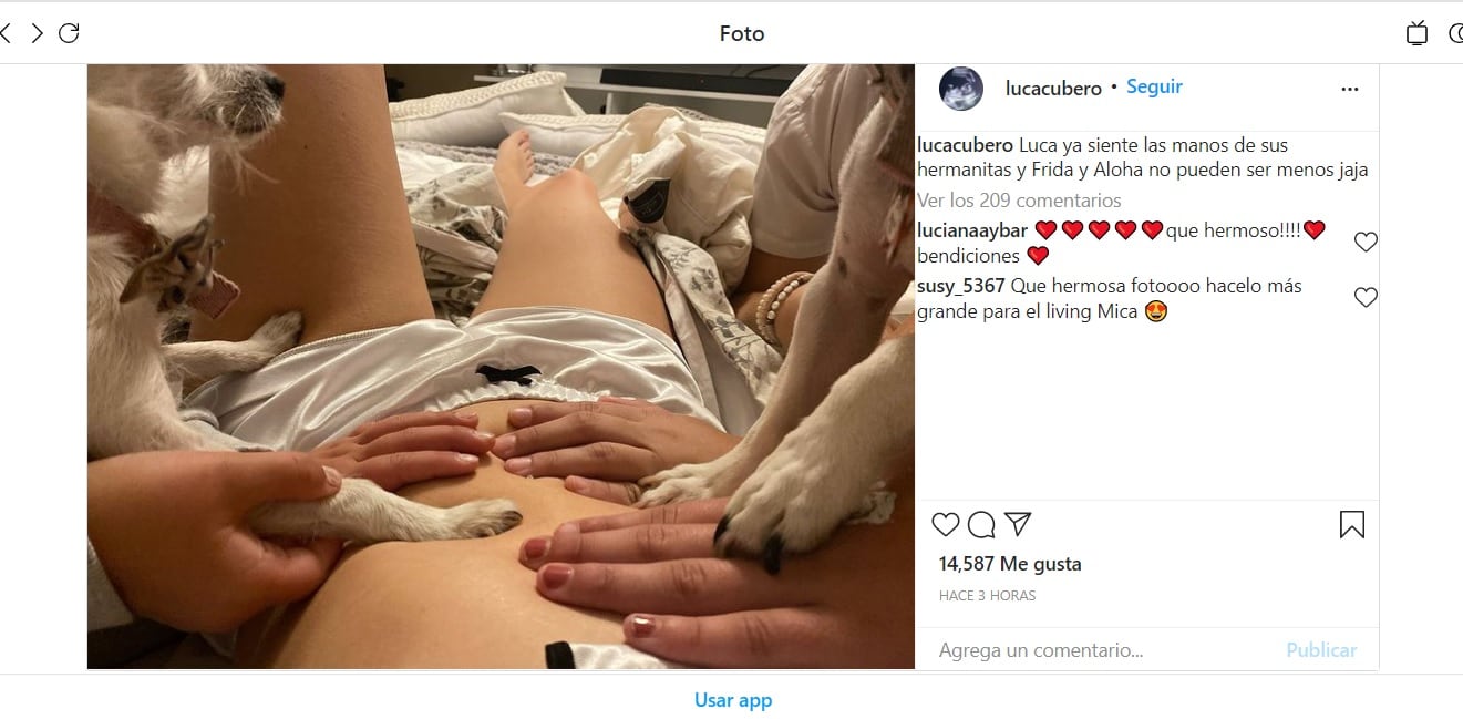 Las hijas de Fabián Cubero, felices con el embarazo de Mica Viciconte.