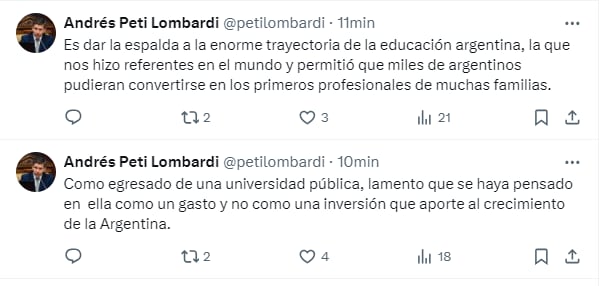 El presidente de la UCR local lamentó el veto a la Ley de Financiamiento Educativo.