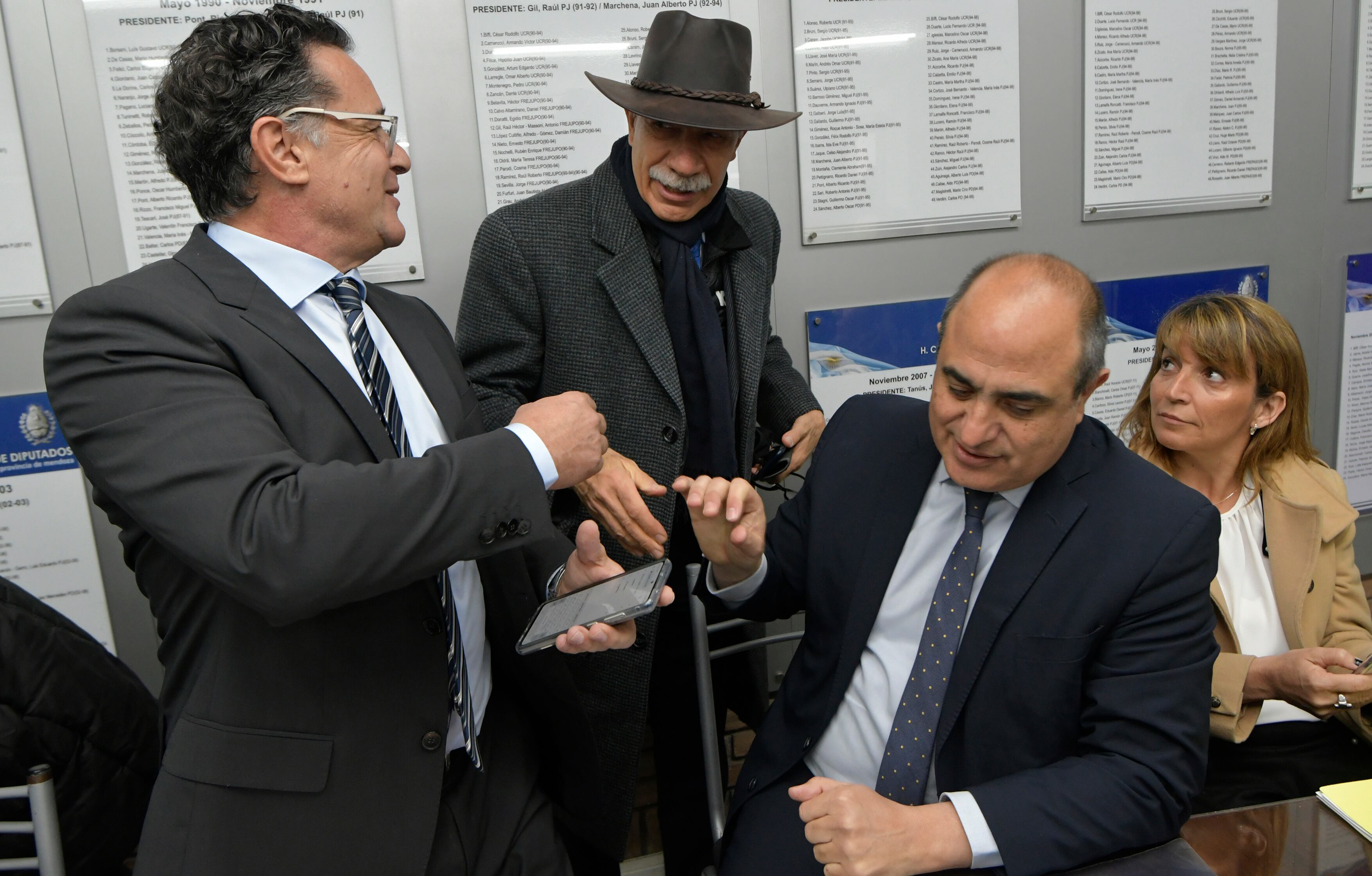 Omar Palermo, Mario Adaro votaron a favor del amparo sindical interpuesto por los empleados de Irrigación. Valerio se opuso o estuvo de licencia. Foto: Orlando Pelichotti
