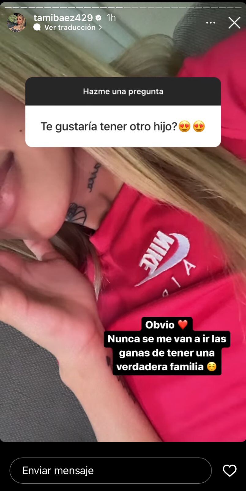 Tamara Báez balnqueó su romance con Despre.