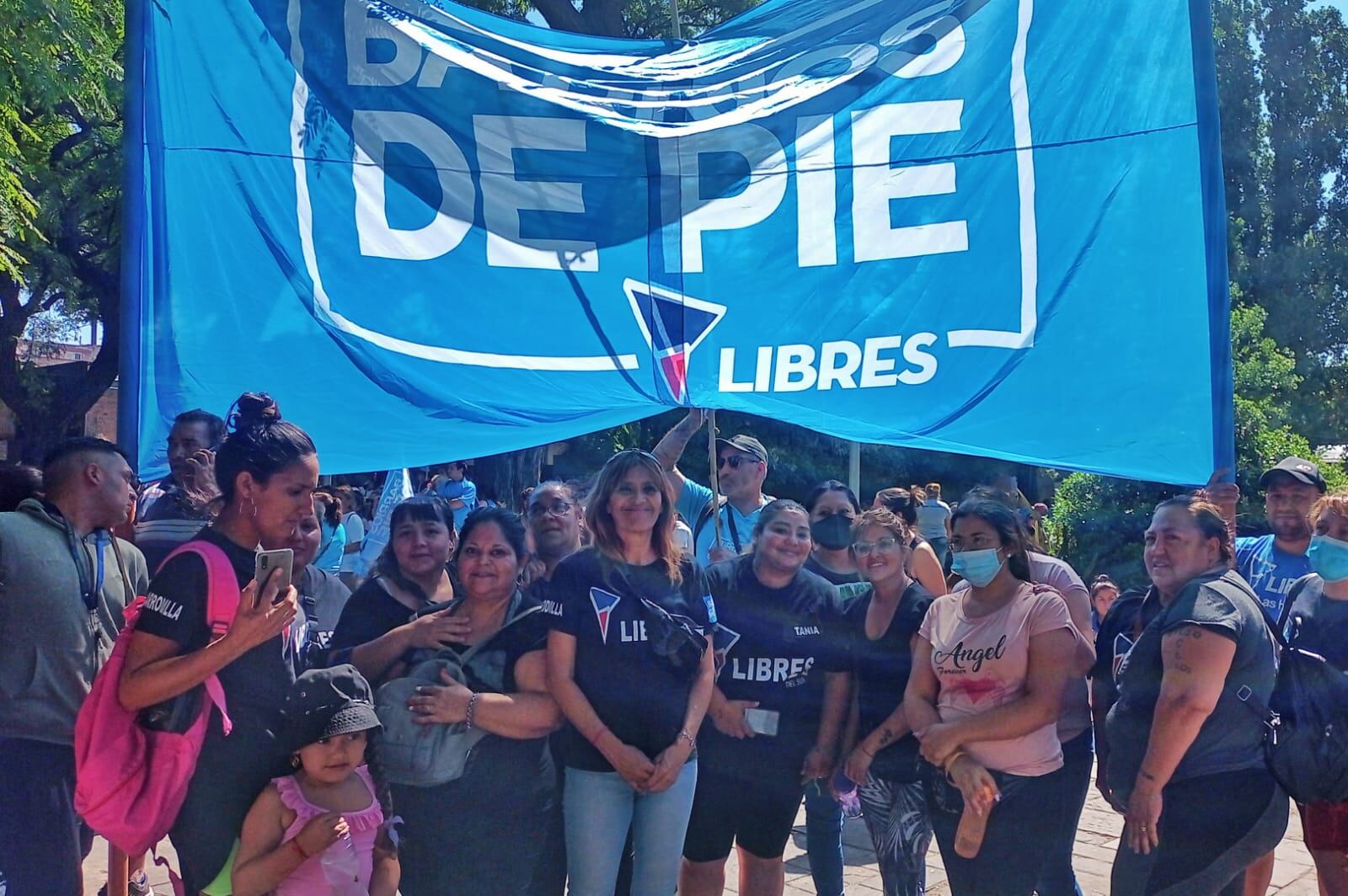 Manifestación de Barrios de pie en Mendoza. Gentileza