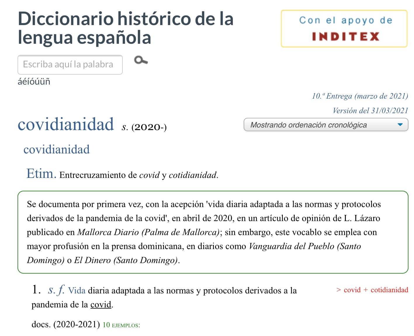 El Diccionario histórico de la lengua española incorporó palabras asociadas a la pandemia