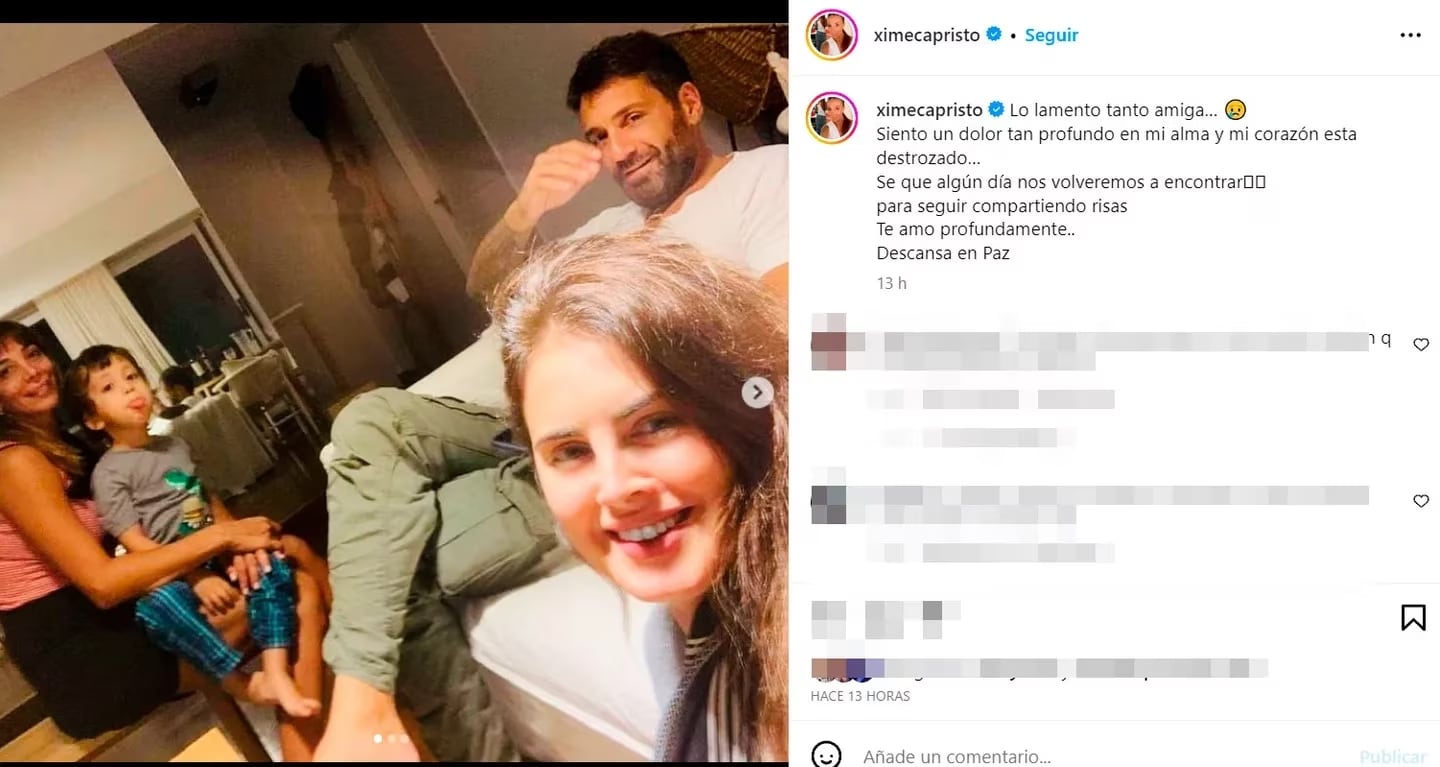 Ximena Capristo despidió a Silvina Luna en redes sociales.