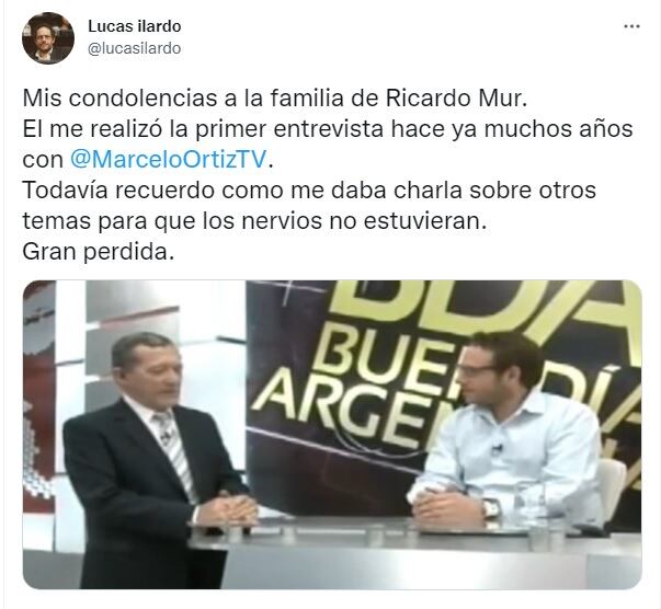 Ilardo recordó la primera entrevista que le hizo Mur