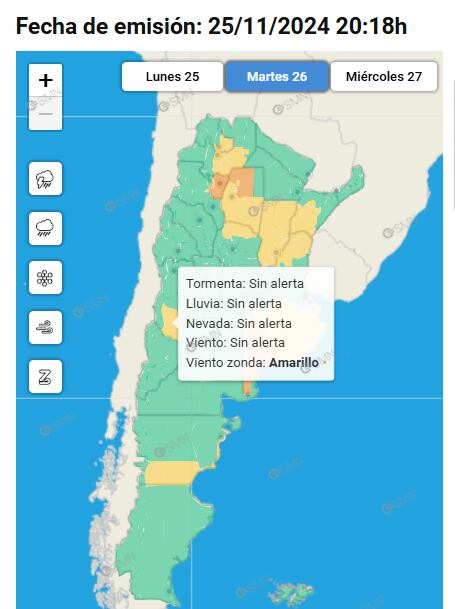 Alerta del SMN