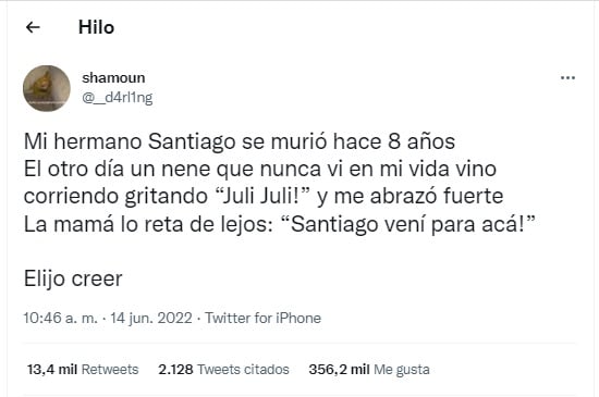 El tweet de la usuaria que comenzó todo. 