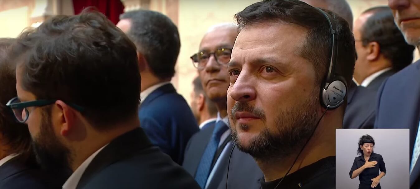 El presidente de Ucrania, Volodímir Zelenski, en el congreso durante la asunción del presidente Javier Milei. 