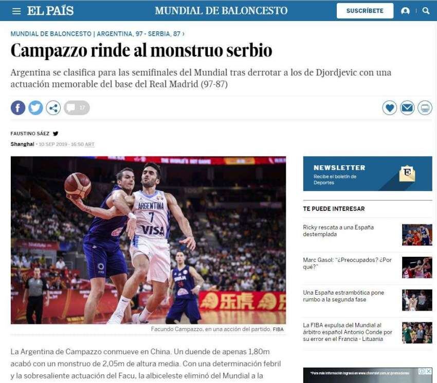 
El País (España) Campazzo rinde al m
