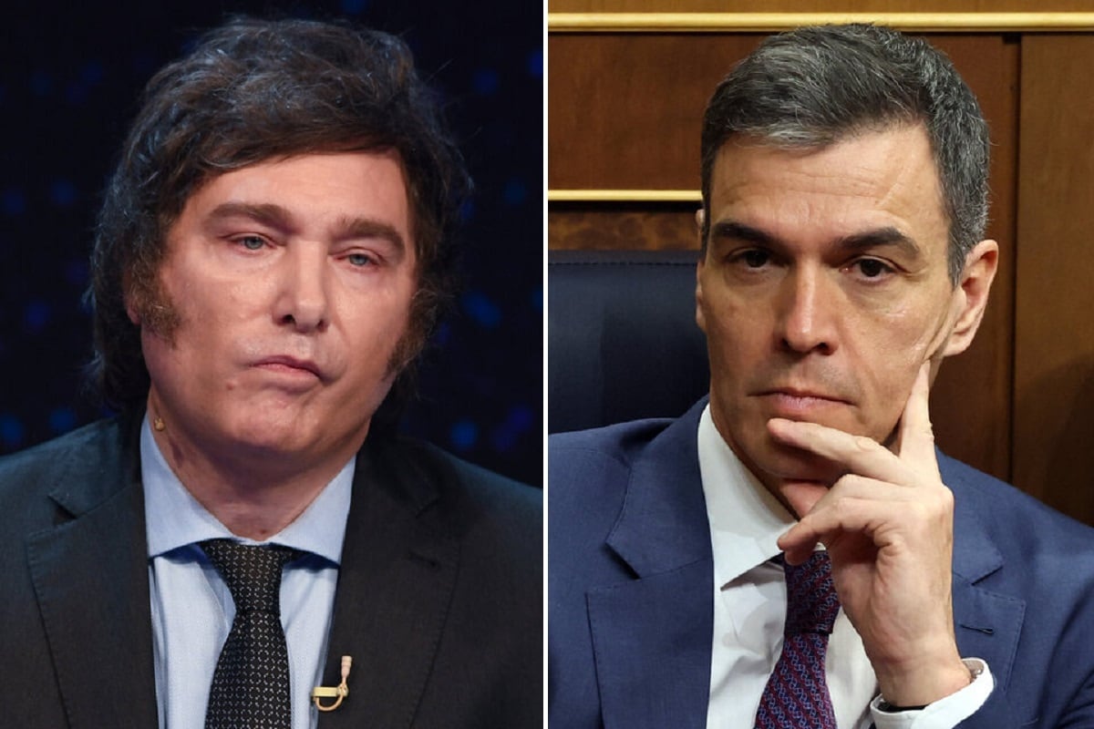 Javier Milei y Pedro Sánchez