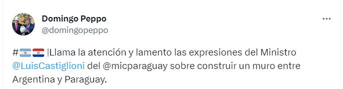 La respuesta del embajador argentino en Paraguay - Twitter