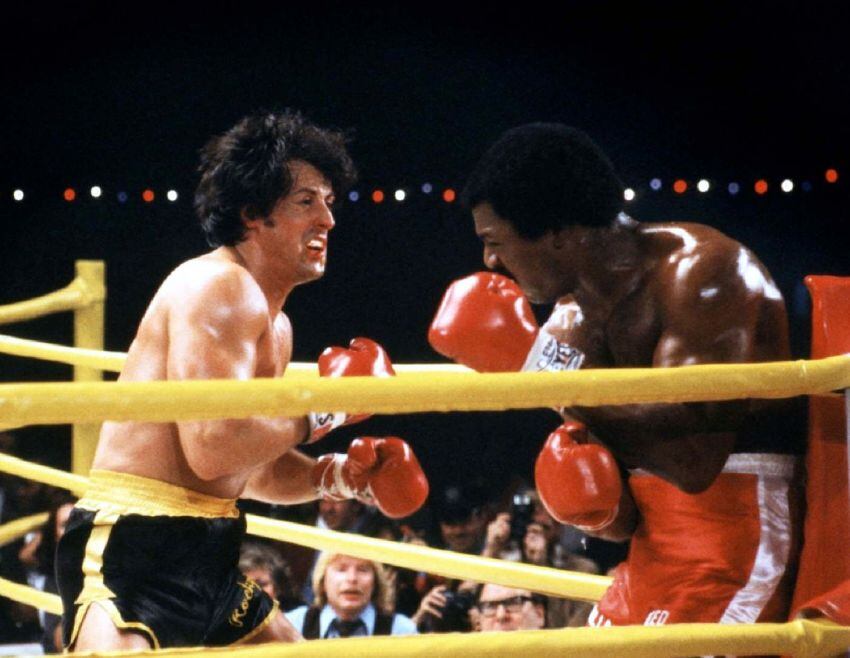 
Recordada pelea entre Rocky y Apollo Creed (Carl Weathers, en “Rocky II”).
