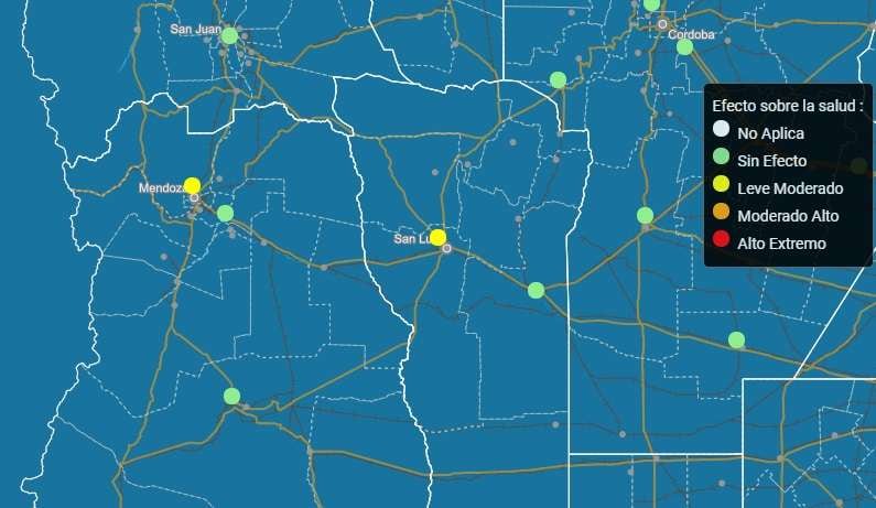 
Este miércoles el SMN mantiene un alerta “Leve moderado” en Las Heras. | SMN
   