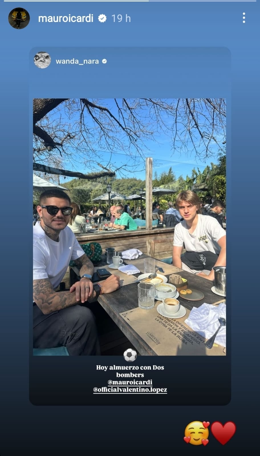 Wanda Nara almorzó con su hijo Valentino y su ¿ex? Mauro Icardi (Captura de pantalla)