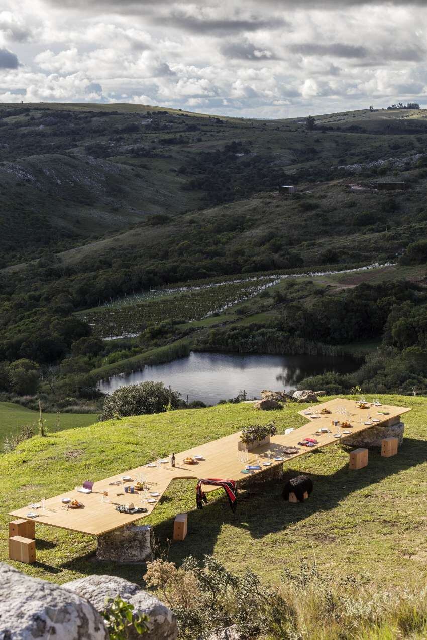 
    Mesa servida. Todo listo para el almuerzo luego del paseo por el monte.
   