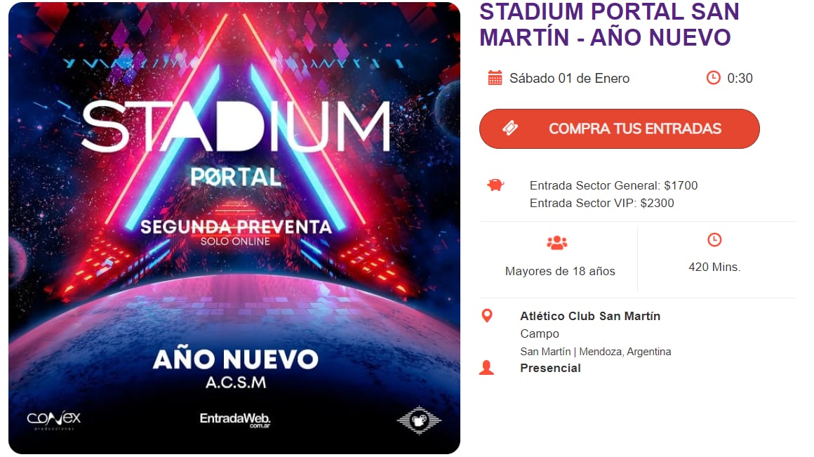 Stadium es una de las fiestas que se realiza en la zona Este.