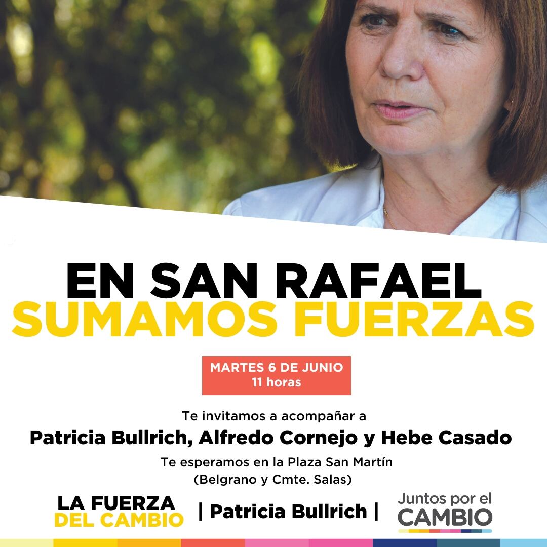 Afiche de la visita de Bullrich a San Rafael. Gentileza