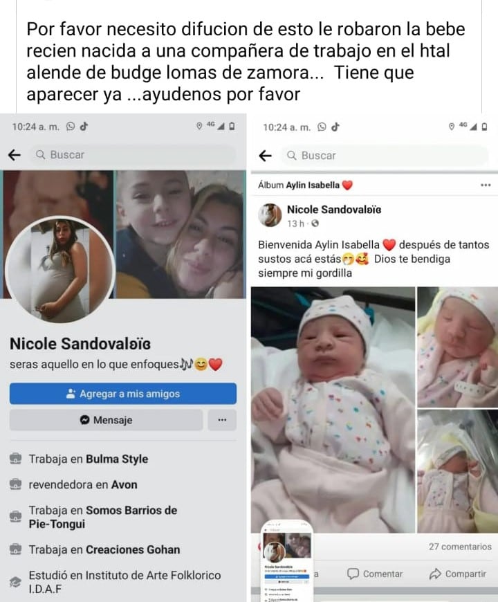 SE DISFRAZÓ DE ENFERMERA PARA ROBAR UNA BEBA RECIÉN NACIDA