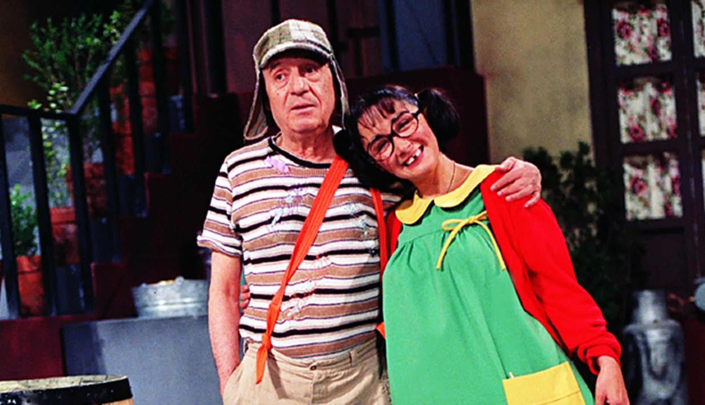 La Chilindrina y El Chavo en su querida Vecindad.