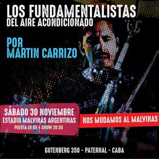 
    El flyer que anunciaba el show del 30 de noviembre de 2019.
   