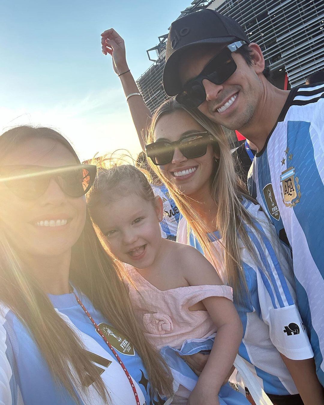 Pampita y sus postales alentando a la Selección Argentina en Nueva York