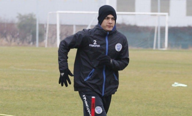 El paraguayo Iván Ramírez entrenando con Godoy Cruz. 