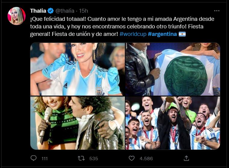 Figuras Internacionales celebraron el triunfo de Messi y la Scaloneta