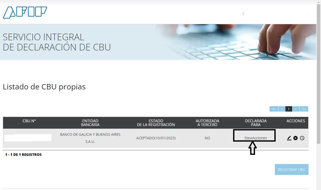 Cómo declarar un CBU para recuperar percepciones de AFIP