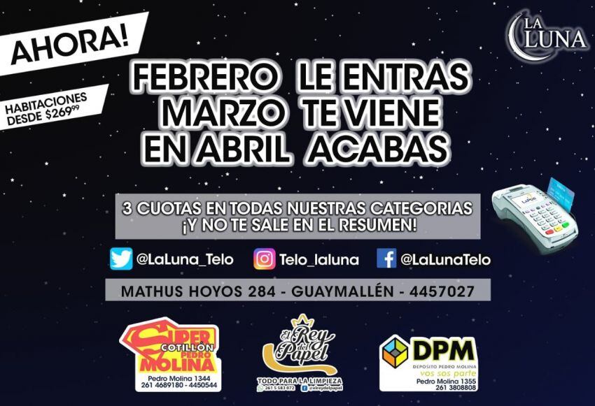 
    Una de las campañas del hotel "La Luna" donde hace énfasis en la privacidad de los consumos.
   