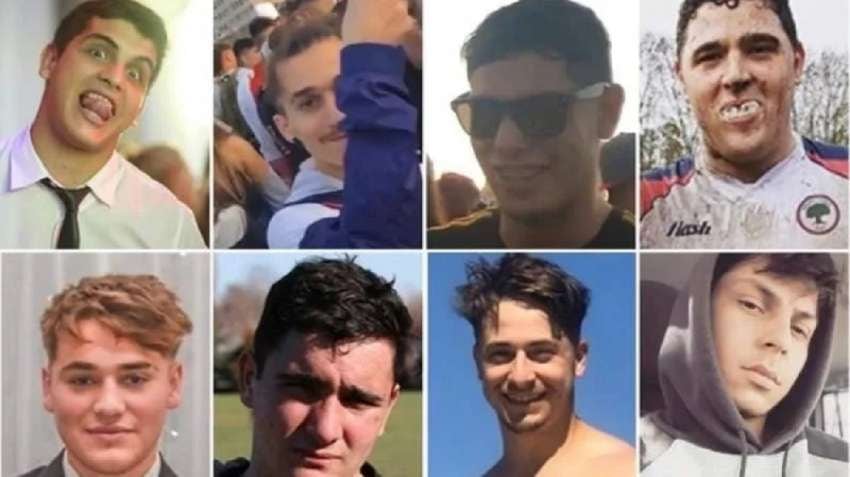 
    Los ocho jóvenes que continúan detenidos e imputados por homicidio de Báez Sosa.
   