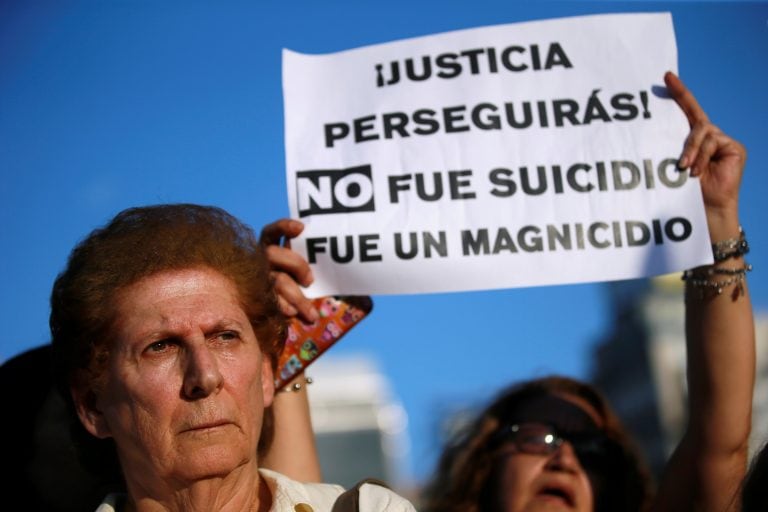 Sara Garfunkel, madre de Alberto Nisman, durante una marcha. / archivo 