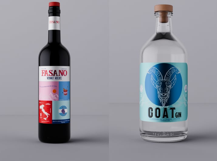 Vermut Fasano y gin Goat, de Bodegas Bianchi. Foto: Gentileza