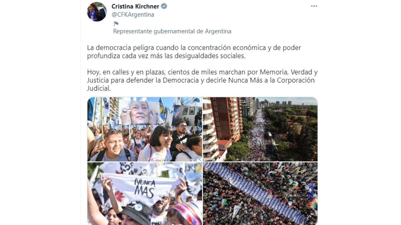 El mensaje de Cristin Kirchner.