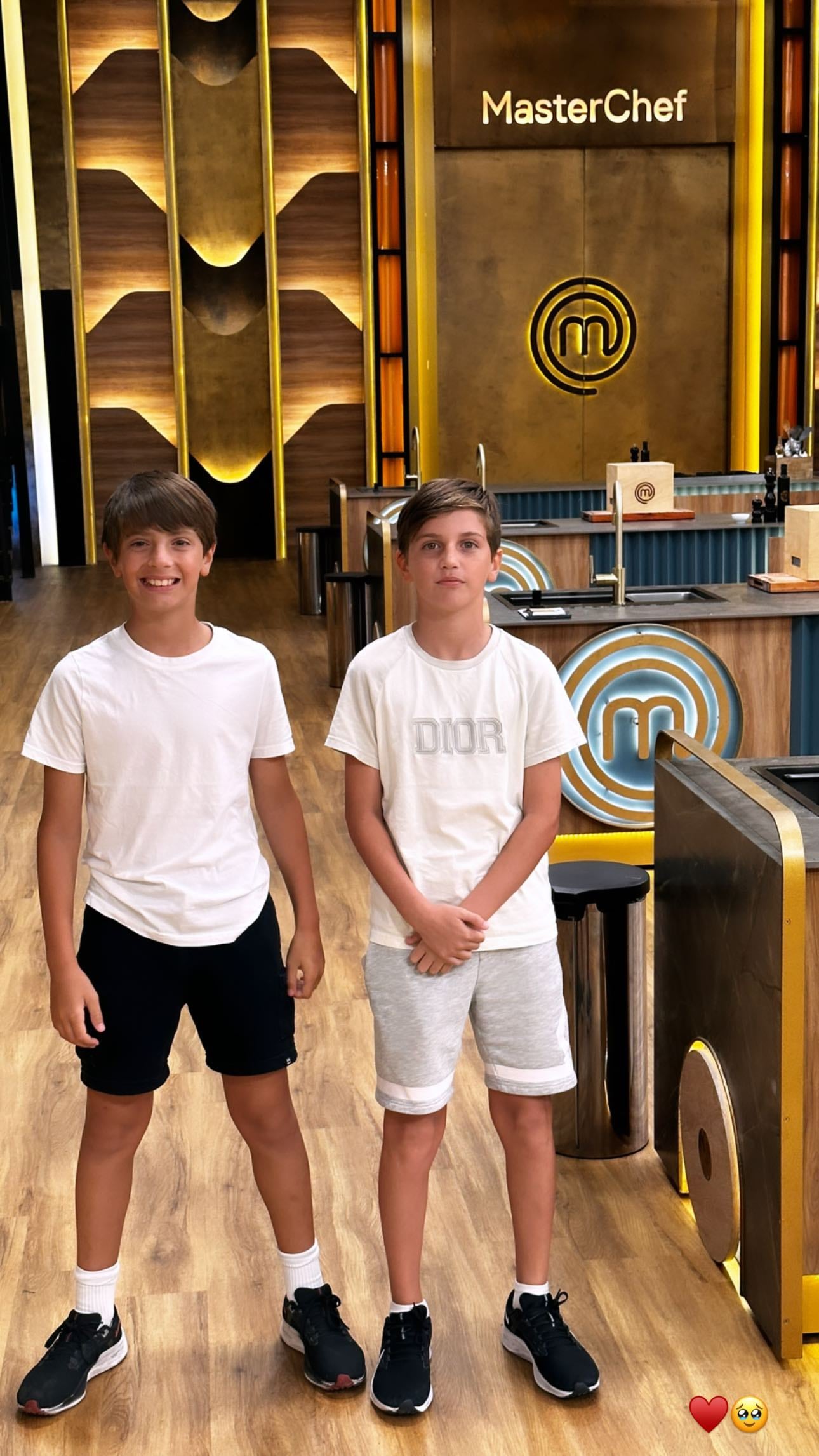 Los hijos de Wanda Nara en el estudio de Masterchef