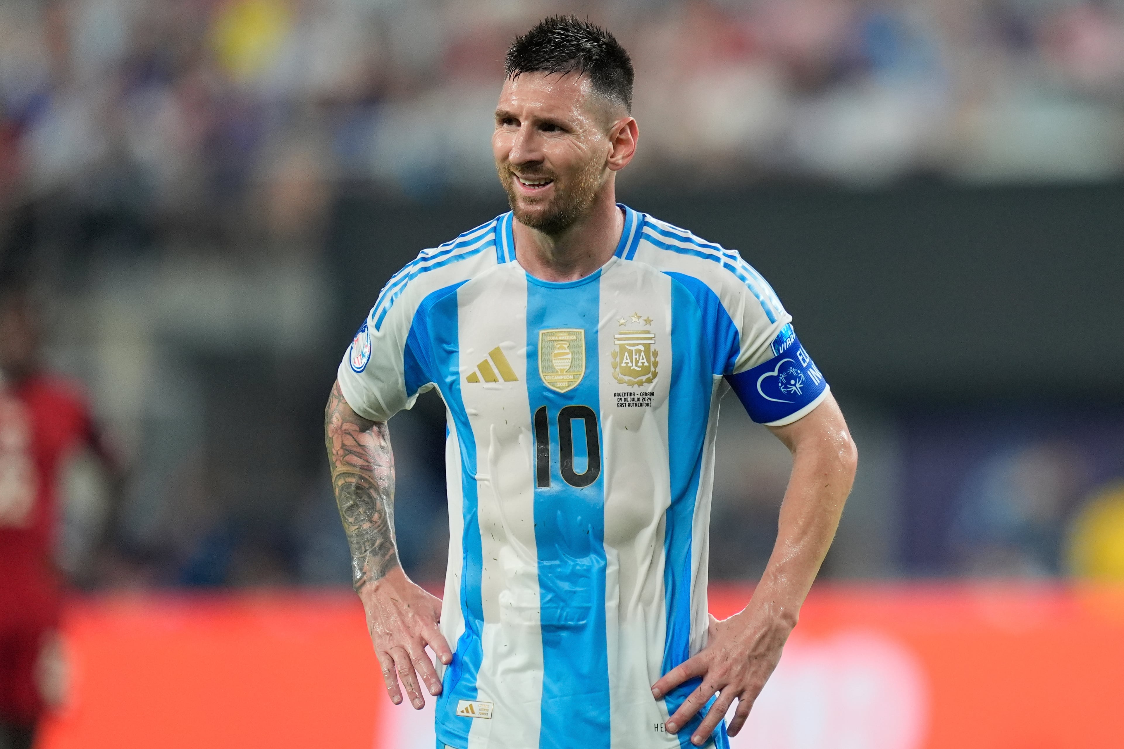 ARCHIVO - Lionel Messi durante la Copa América 2024. (AP Foto/Julia Nikhinson, Archivo)