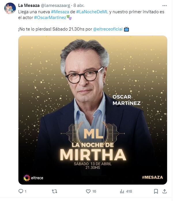 Los invitados de Mirtha Legrand para el sábado 13 de abril