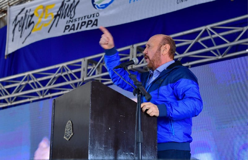 El gobernador Gildo Insfrán durante el acto conmemorativo. (Agencia de Noticias Formosa)