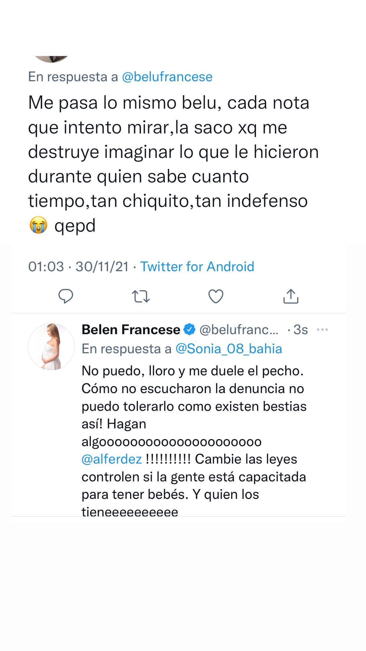 Belén Francese habló por el caso de Lucio Dupuy.