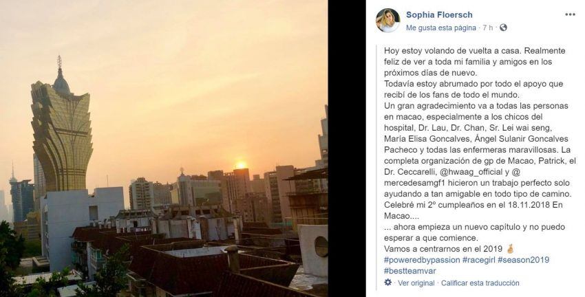 
Sophia Floersch | Floersch anunció en su cuenta de Facebook que llegó el momento de abandonar el hospital y seguir con la recuperación en su casa.
   