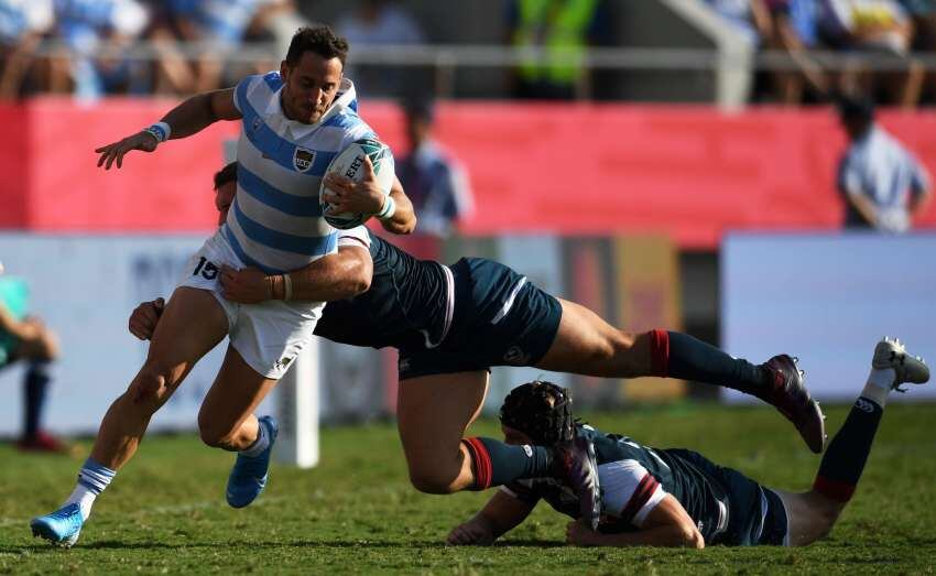 
Joaquín Tuculet hizo su debut en el torneo con dos tries.  | AFP
   