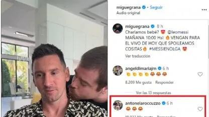 Nico Occhiato reaccionó a la entrevista de Migue Granados a Messi