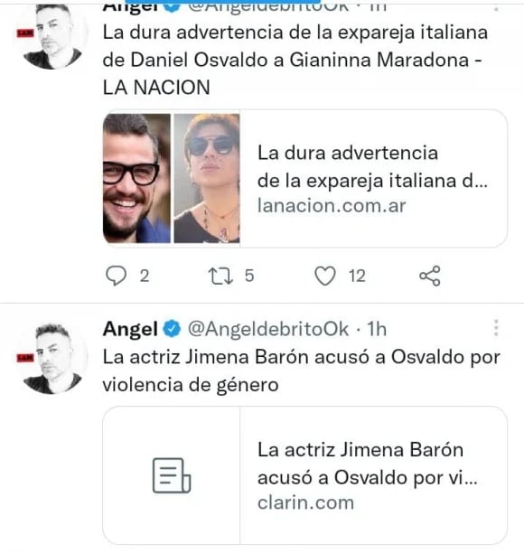 La violenta pelea de Ángel de Brito y Daniel Osvaldo en Twitter