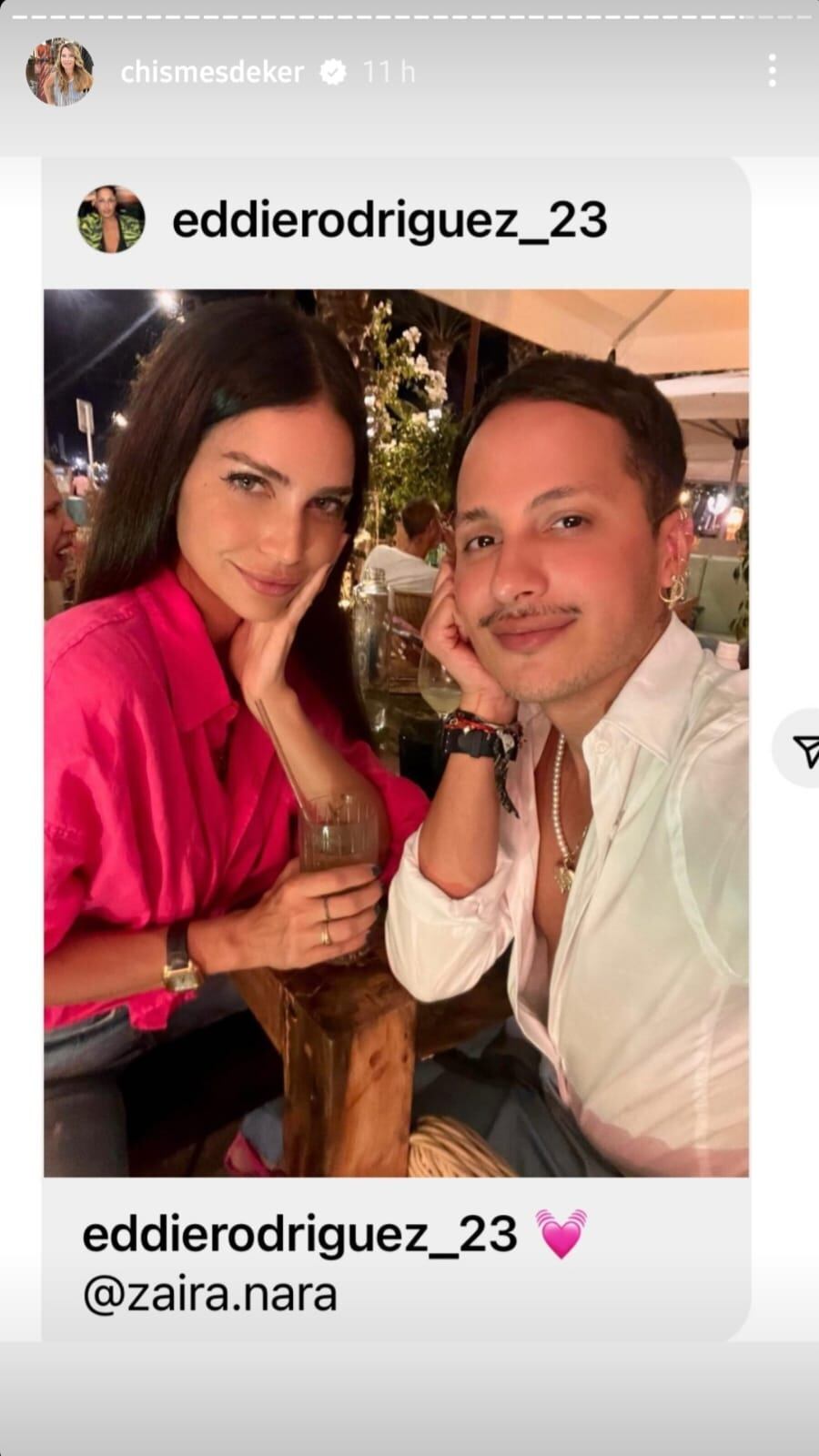 Zaira Nara con Eddie Rodríguez (Captura de pantalla)