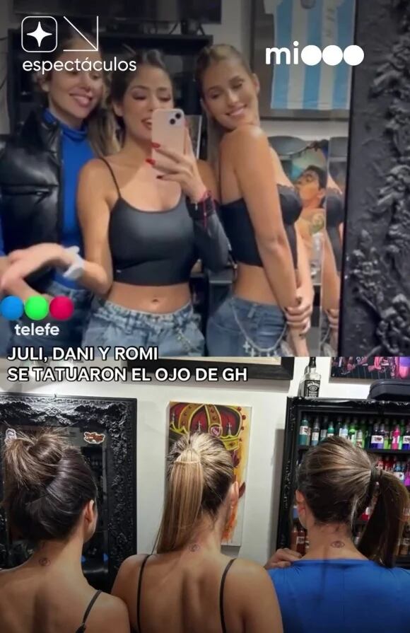 Daniela, Julieta y Romina sellaron su amistad con un tatuaje