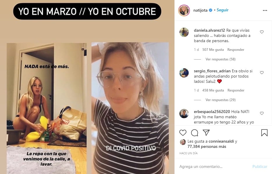 La rubia compartió su enfermedad en las redes