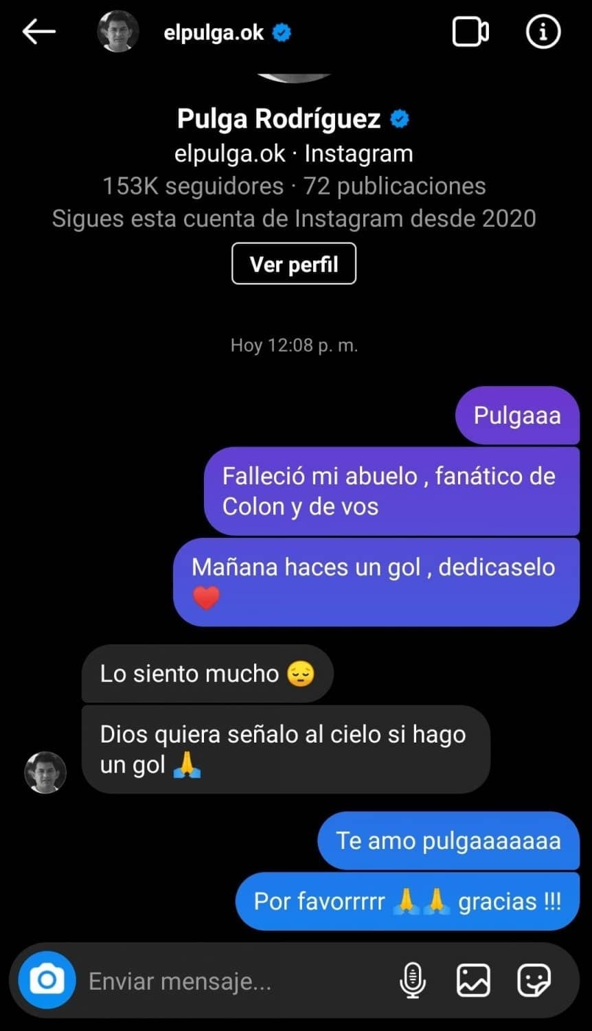 El mensaje de Camila al Pulga Rodríguez.